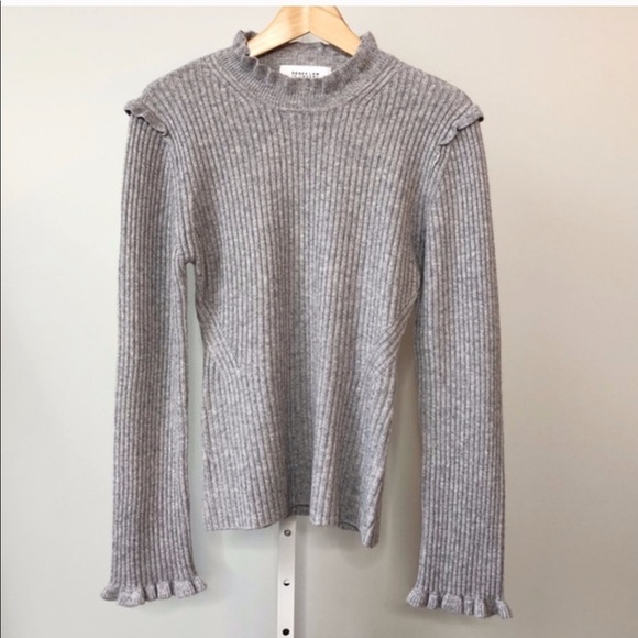DEREK LAM 10 CROSBY Ribbed Ruffle Cashmere sweater - Picture 1 of 6